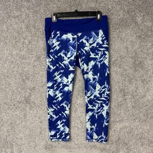 Under Armour HeatGear Fitted Capri Leggings Medium Blue Running Gym Running Yoga